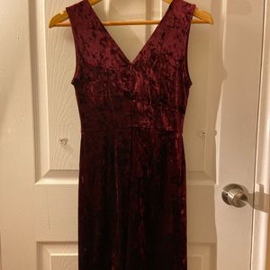 Lulus Burgundy Velvet Dress